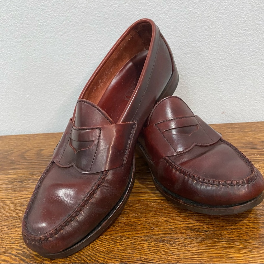 Lands End Oxblood Leather Men’s Slip-on Penny Loafer Classic Preppy 80’s…